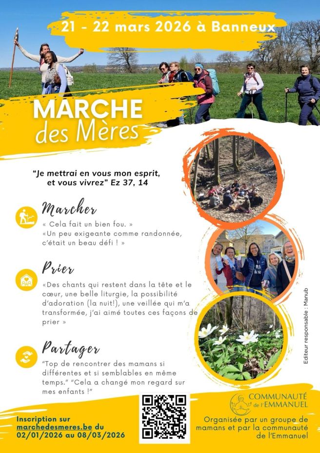 Marche des mères à Banneux, les 21-22 mars&nbsp;2026