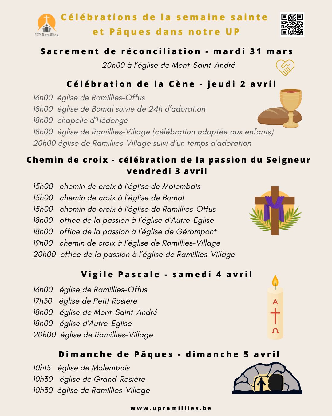 Célébrations de la semaine sainte et du jour de&nbsp;Pâques