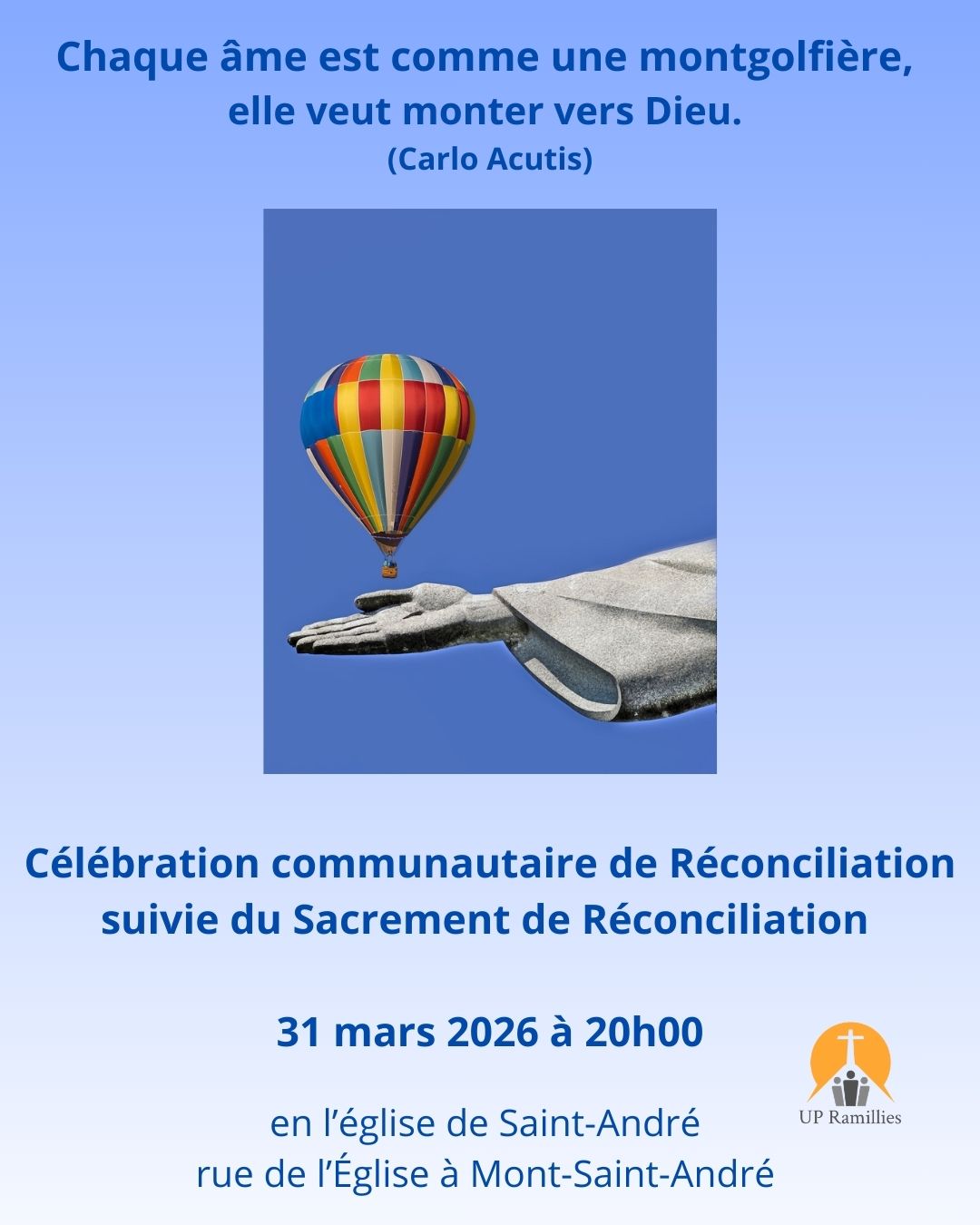 Célébration communautaire de Réconciliation suivie du sacrement de&nbsp;Réconciliation